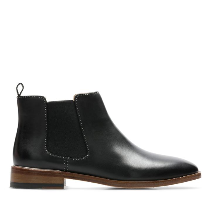 Clarks Ellis Amber - Black Leather - Womens 6.5