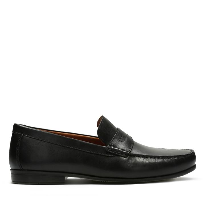 Clarks Claude Lane - Black Leather - Mens 9.5