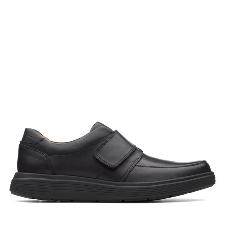 Clarks Un Abode Strap - Black Leather - Mens 10