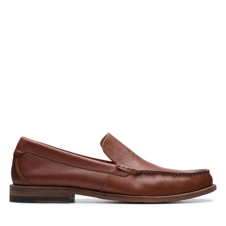 Clarks Pace Barnes - Dark Tan Leather - Mens 10.5