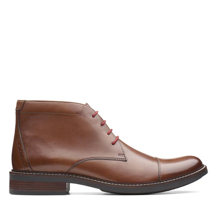 Clarks Maxton Mid - Dark Tan Leather - Mens 8