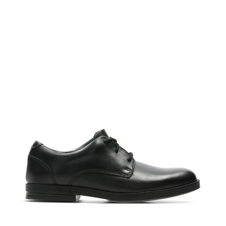 Clarks Rufus Edge - Black Leather - Childrens 1.5