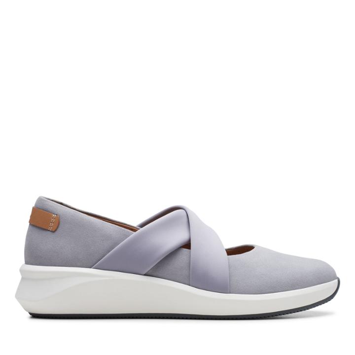 Clarks Un Rio Cross - Light Grey Suede - Womens 5.5