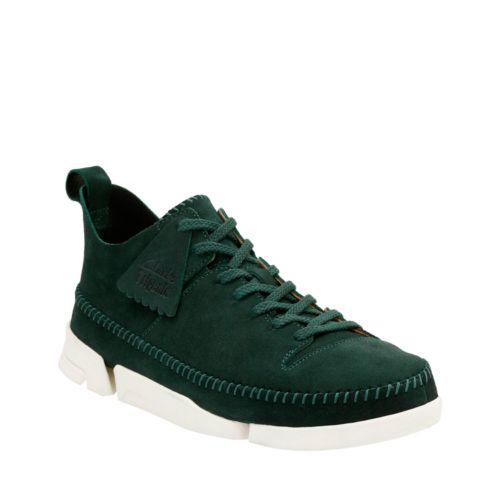Clarks Trigenic Flex In Dark Green Suede