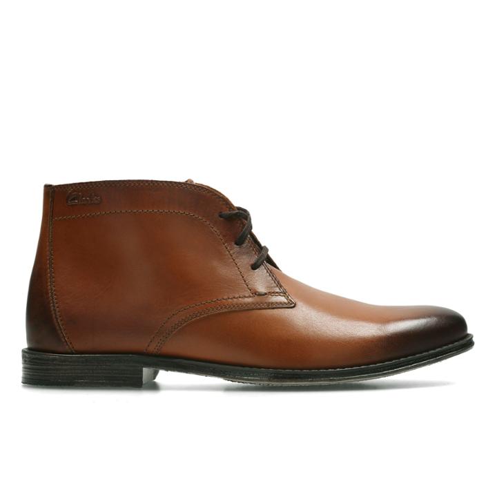 Clarks Hawkley Rise - Tan Leather - Mens 7.5