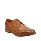 Clarks Exton Brogue In Tobacco Leather
