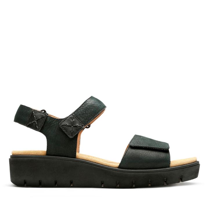 Clarks Un Karely Bay - Black Nubuck - Womens 7