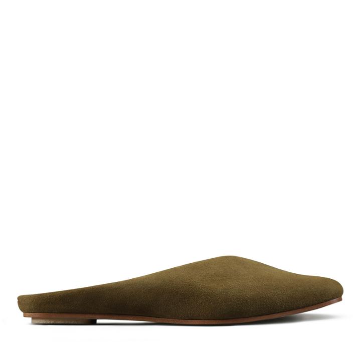 Clarks Margot Mule - Olive Suede - Womens 7.5