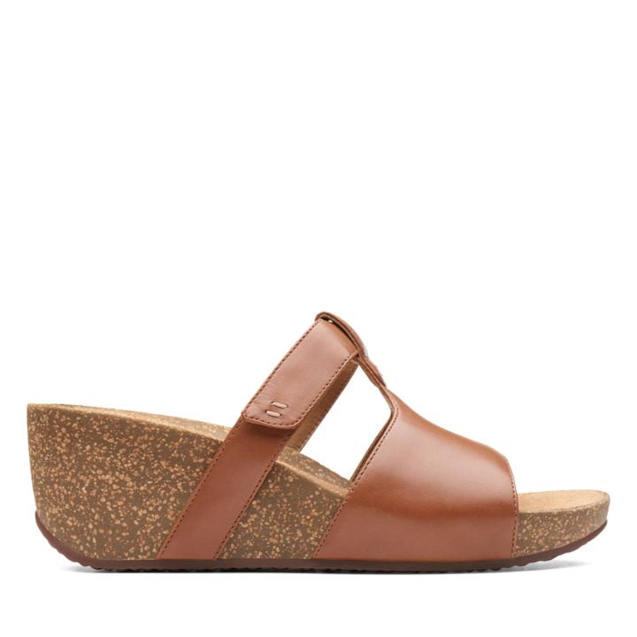 Clarks Temira Sand - Dark Tan Leather - Womens 8.5