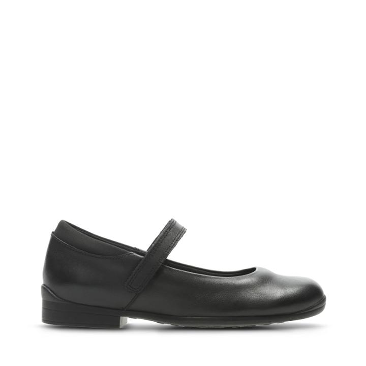 Clarks Jamie Star - Black Leather - Childrens 7.5