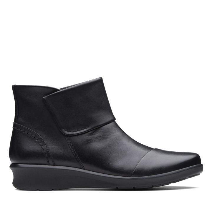 Clarks Hope Track - Black Leather - Womens 5