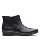 Clarks Hope Track - Black Leather - Womens 5