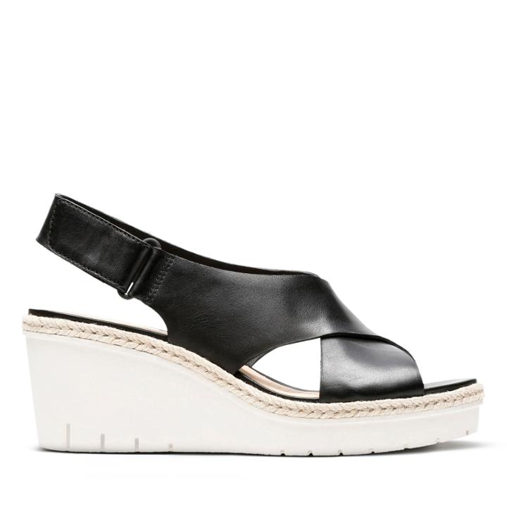 Clarks Palm Glow - Black Leather - Womens 7