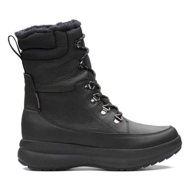 Clarks Un Orbit Up - Black Leather - Womens 11