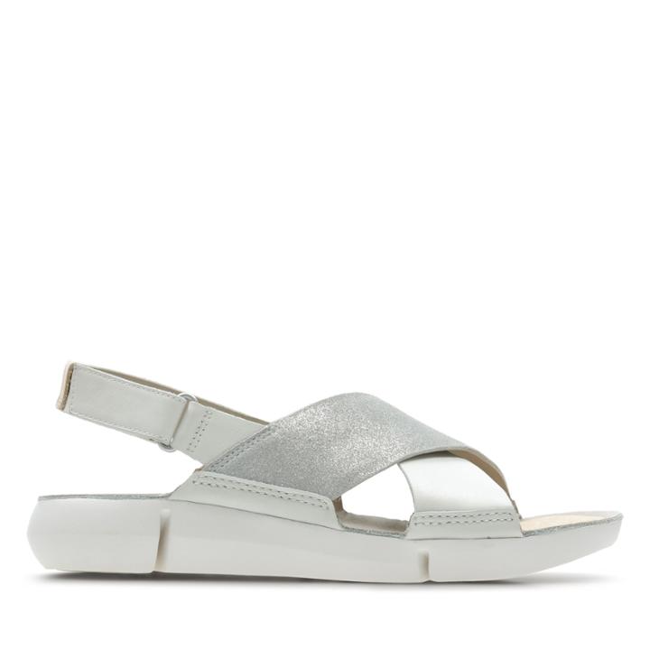 Clarks Tri Chloe - White/silver - Womens 7.5