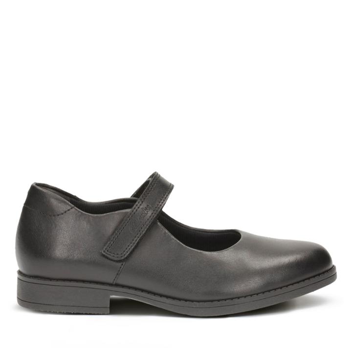 Clarks Sami Sugar Jnr - Black Leather - Childrens 13.5