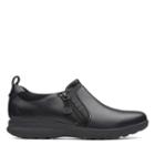 Clarks Un Adorn Zip - Black Combination - Womens 6.5