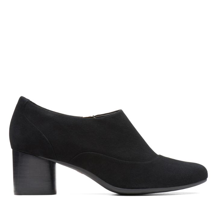 Clarks Un Cosmo Zip - Black Suede - Womens 6