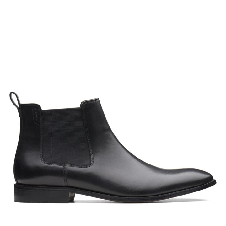 Clarks Nantasket Hi - Black Leather - Mens 10