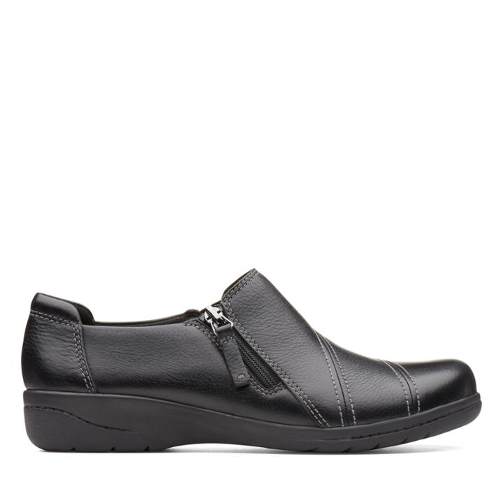Clarks Cheyn Clay - Black Leather - Womens 9.5