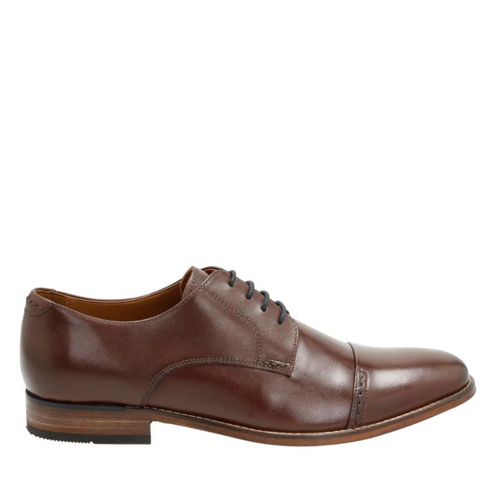 Clarks Bostonian Narrate Cap - Chestnut Leather - Mens 8.5