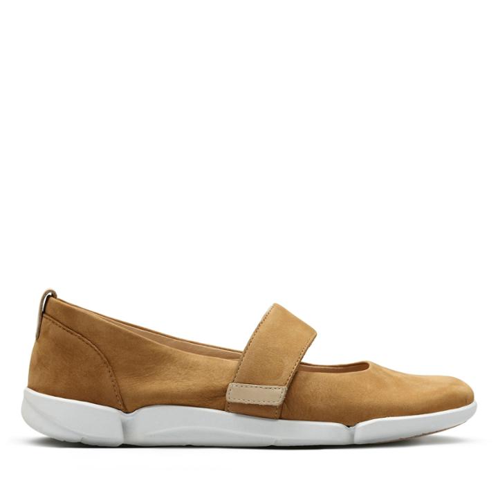Clarks Tri Carrie - Tan Nubuck - Womens 8.5