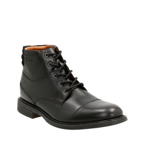 Clarks Edmen Cap In Black Leather