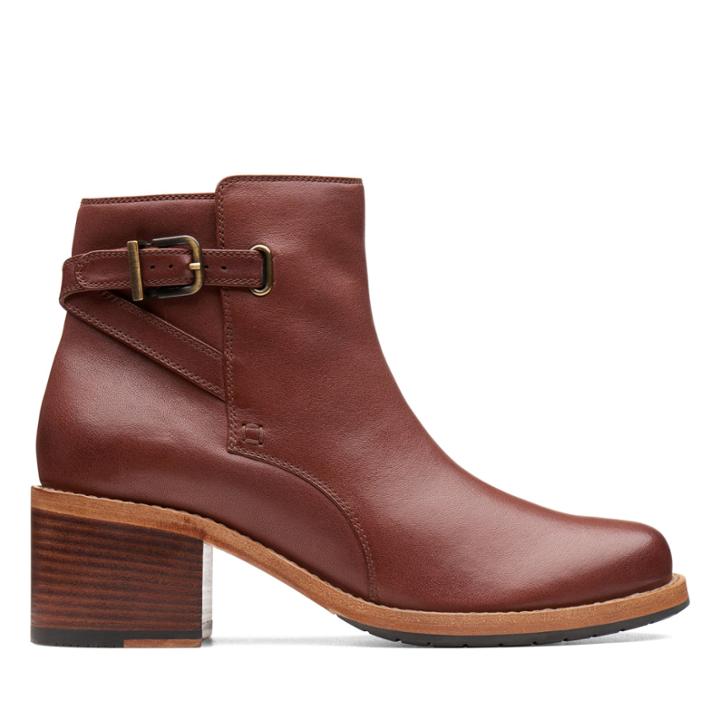 Clarks Clarkdale Jax - Dark Tan Leather - Womens 8.5