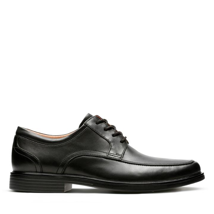 Clarks Un Aldric Park - Black Leather - Mens 7