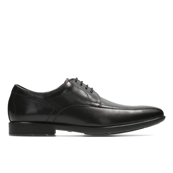 Clarks Gosworth Over - Black Leather - Mens 10.5