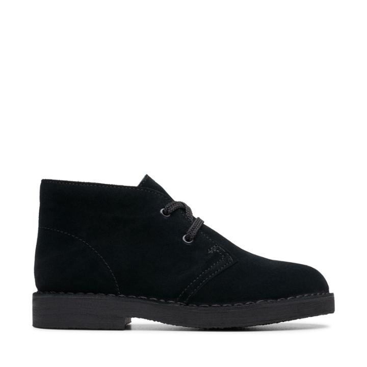 Clarks Desert Boot - Black Suede - Childrens 11
