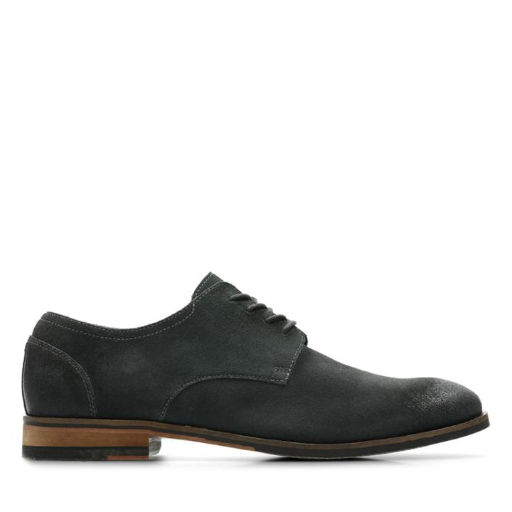 Clarks Flow Plain - Dark Grey Suede - Mens 10.5