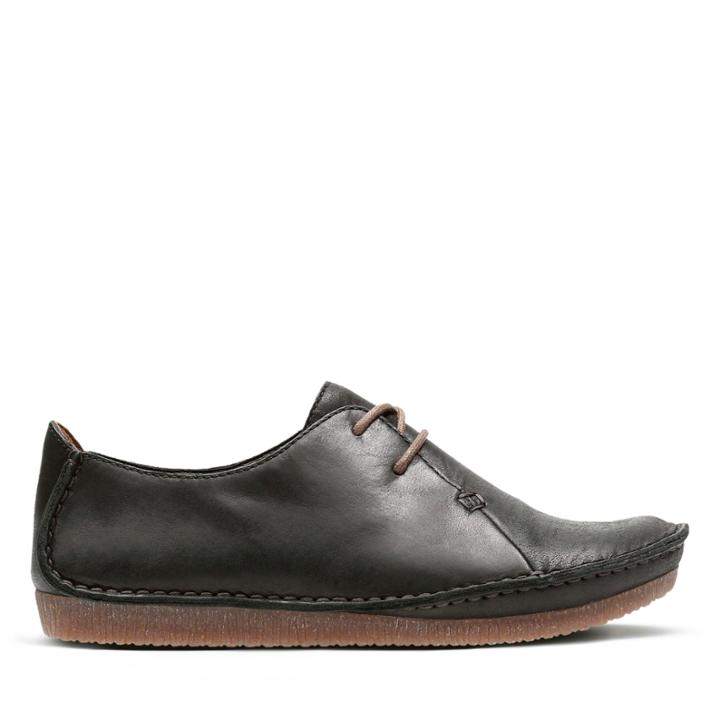 Clarks Janey Mae - Black Leather - Womens 6.5