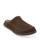 Clarks Srl Clog Fur In Olive Suede