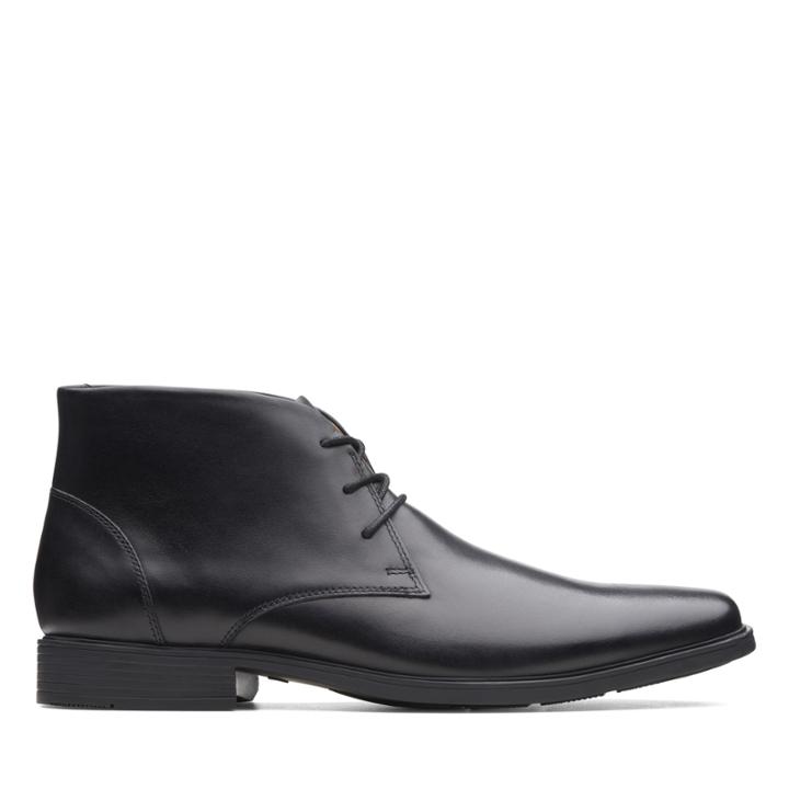 Clarks Tilden Top - Black Leather - Mens 11.5