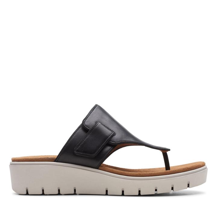 Clarks Un Karely Sea - Black Leather - Womens 7