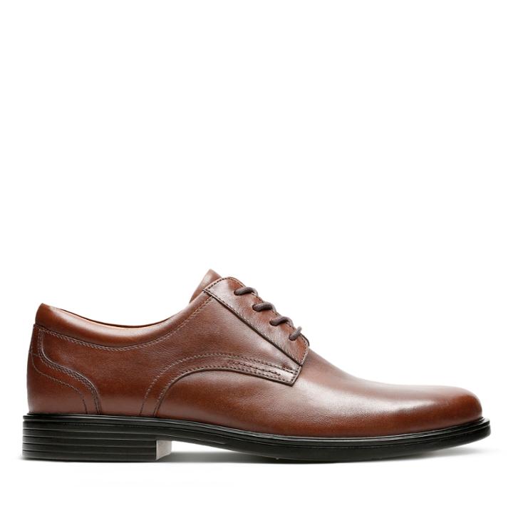 Clarks Un Aldric Lace - Dark Tan Leather - Mens 7.5