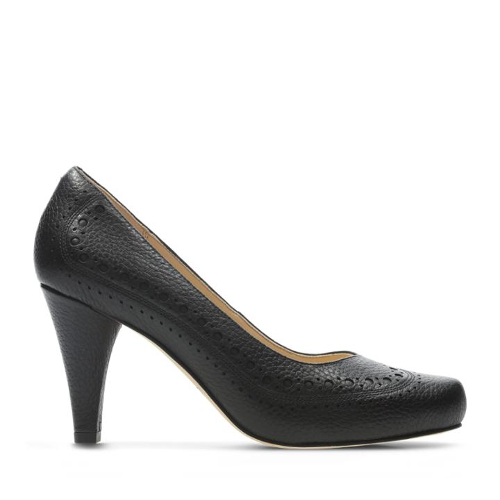 Clarks Dalia Ruby - Black Leather - Womens 8