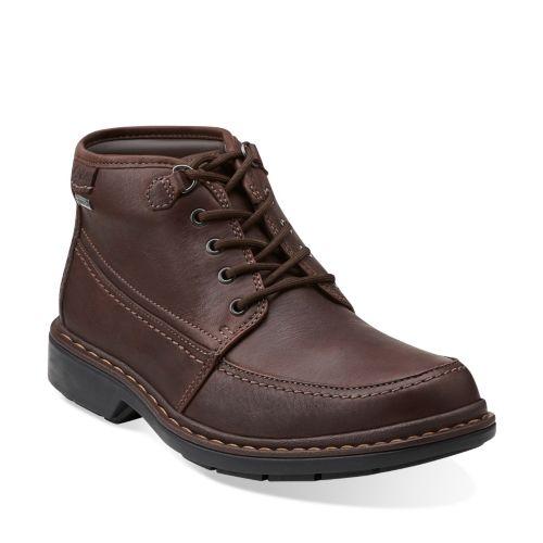 Clarks Rockie Top Gtx In Brown Leather