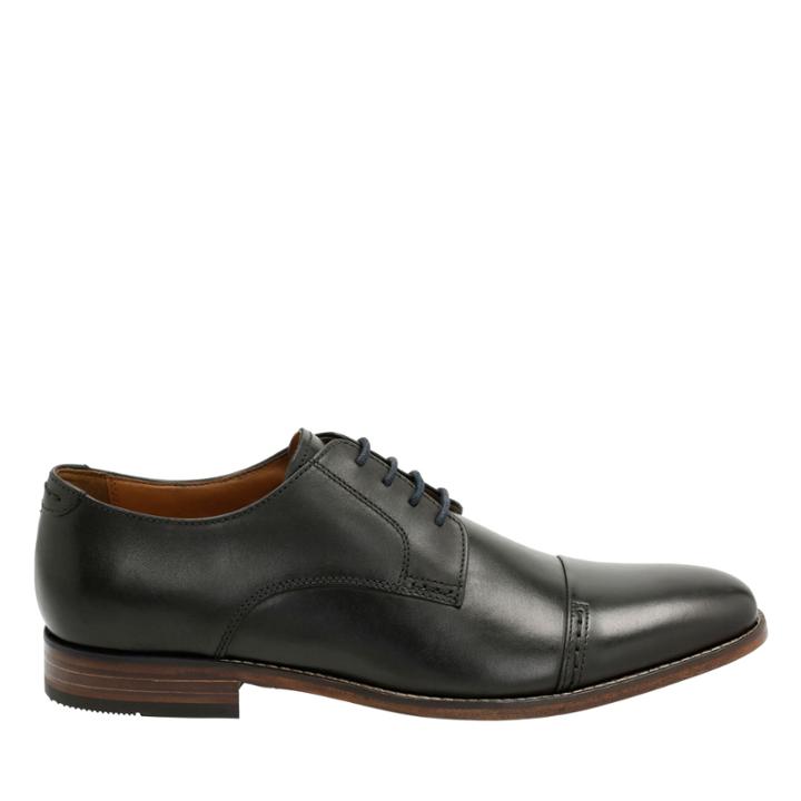 Clarks Bostonian Narrate Cap - Black Leather - Mens 8.5