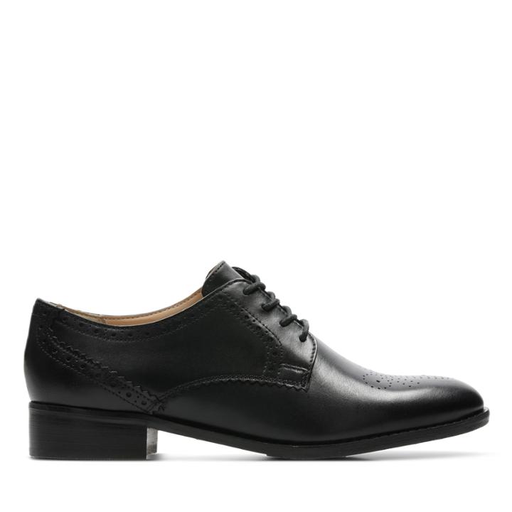 Clarks Netley Rose - Black Leather - Womens 6.5