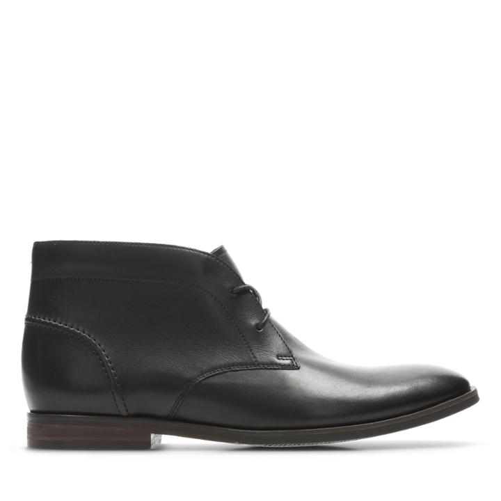 Clarks Glide Chukka - Black Leather - Mens 7