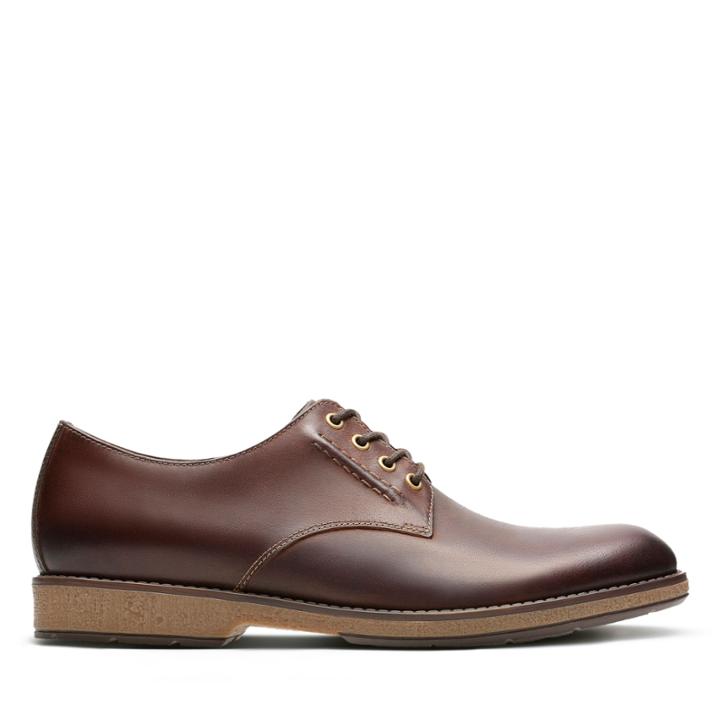 Clarks Hinman Plain - Mahogany Leather - Mens 8