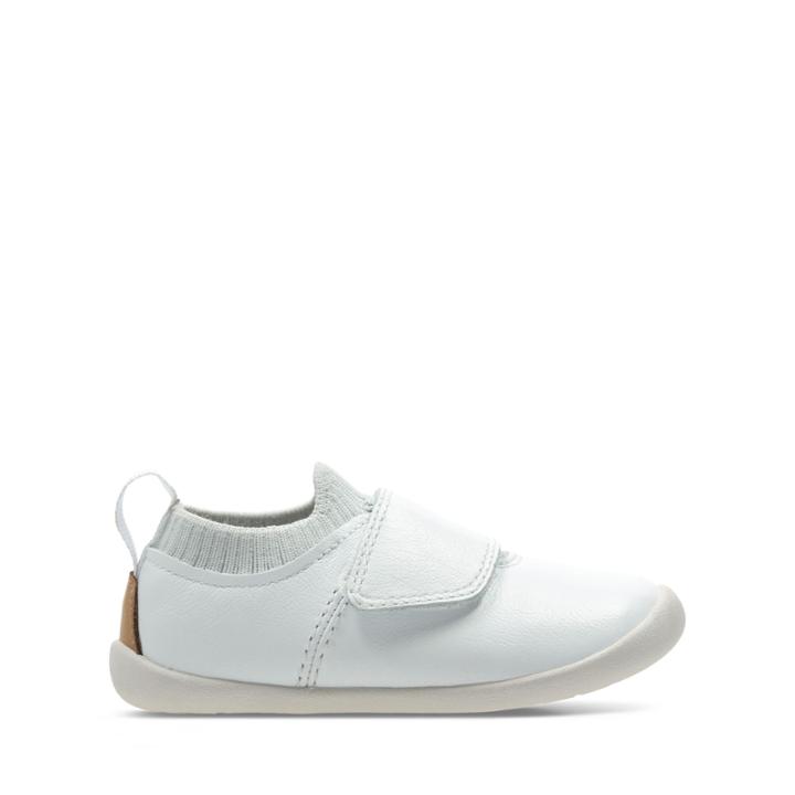 Clarks Roamer Seek - White Leather - Childrens 4.5