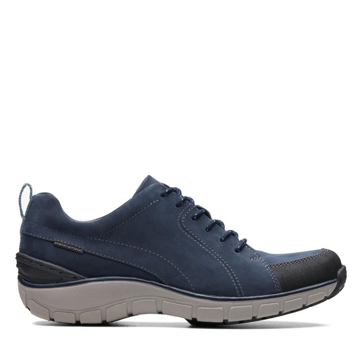 Clarks Wave Go - Navy Combi Nubuck - Womens 6