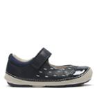 Clarks Softly Lou First - Navy Leather - Childrens 5