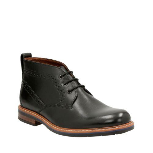 Clarks Melshire Top In Black Leather