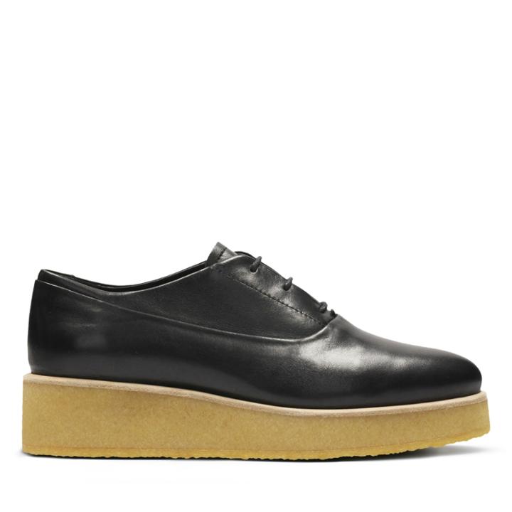 Clarks Ornella Derby - Black Leather - Womens 6