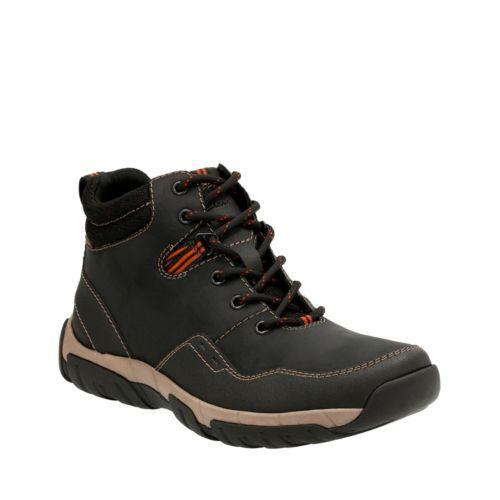 Clarks Walbeck Top In Black Waterproof Leather