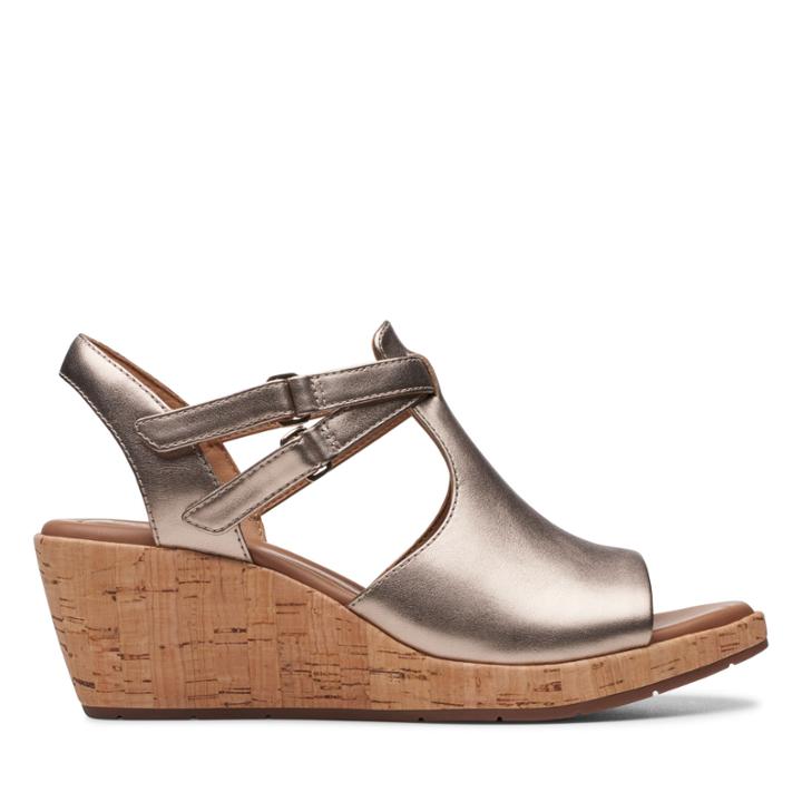 Clarks Un Plaza Way - Gold Metallic - Womens 7.5